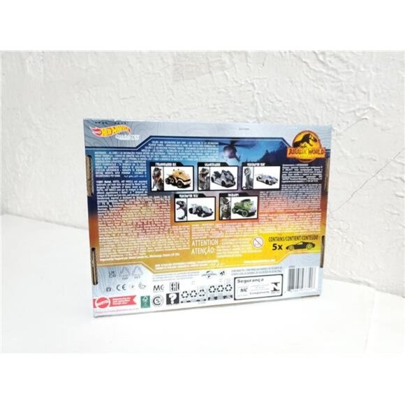 Jurassic World Hot Wheels Character Cars T Rex Die Cast Car 5-Pack Collection - Picture 5 of 7